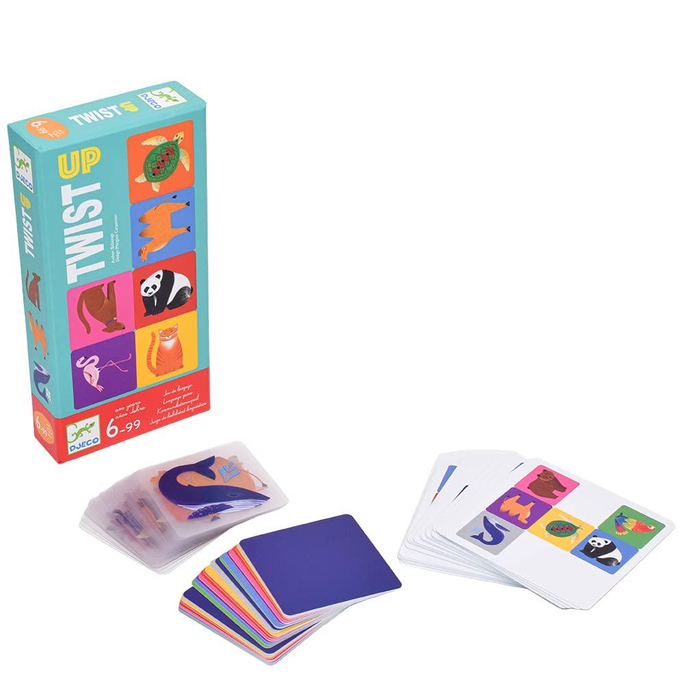 DJECO Twist Up Kortspill Kommunikasjon Pedagogisk Leke Søt Stilig Montessori Alder 5 6 7 8 9 10 Gutter Jenter Voksne Skolestartgave Barneskole