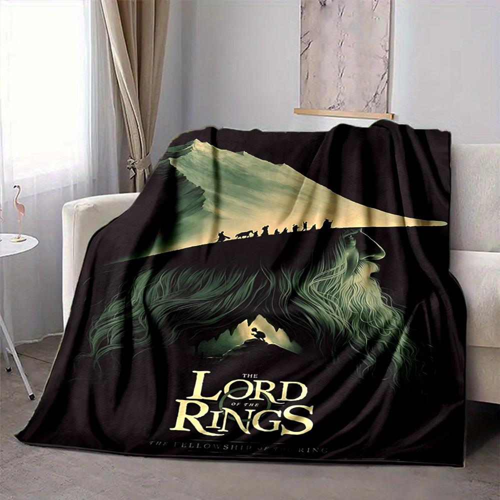 1pc The Lord of the Rings Blanket Lightweight Flannel Throw For Sofa, Bed, Travel, Camping, Livingroom, Office, Couch, Chair, And Bed