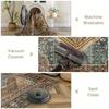 Retro Ethnic Home Carpet Purple Geometric Persian Living Room Bedroom Decorative Carpet Anti-slip Carpet Area Carpet