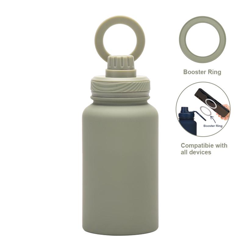 Magnetischer Halter Wasserflasche: 650ML Isolierte Edelstahl-Sportflasche mit weiter Öffnung für den Außenbereich