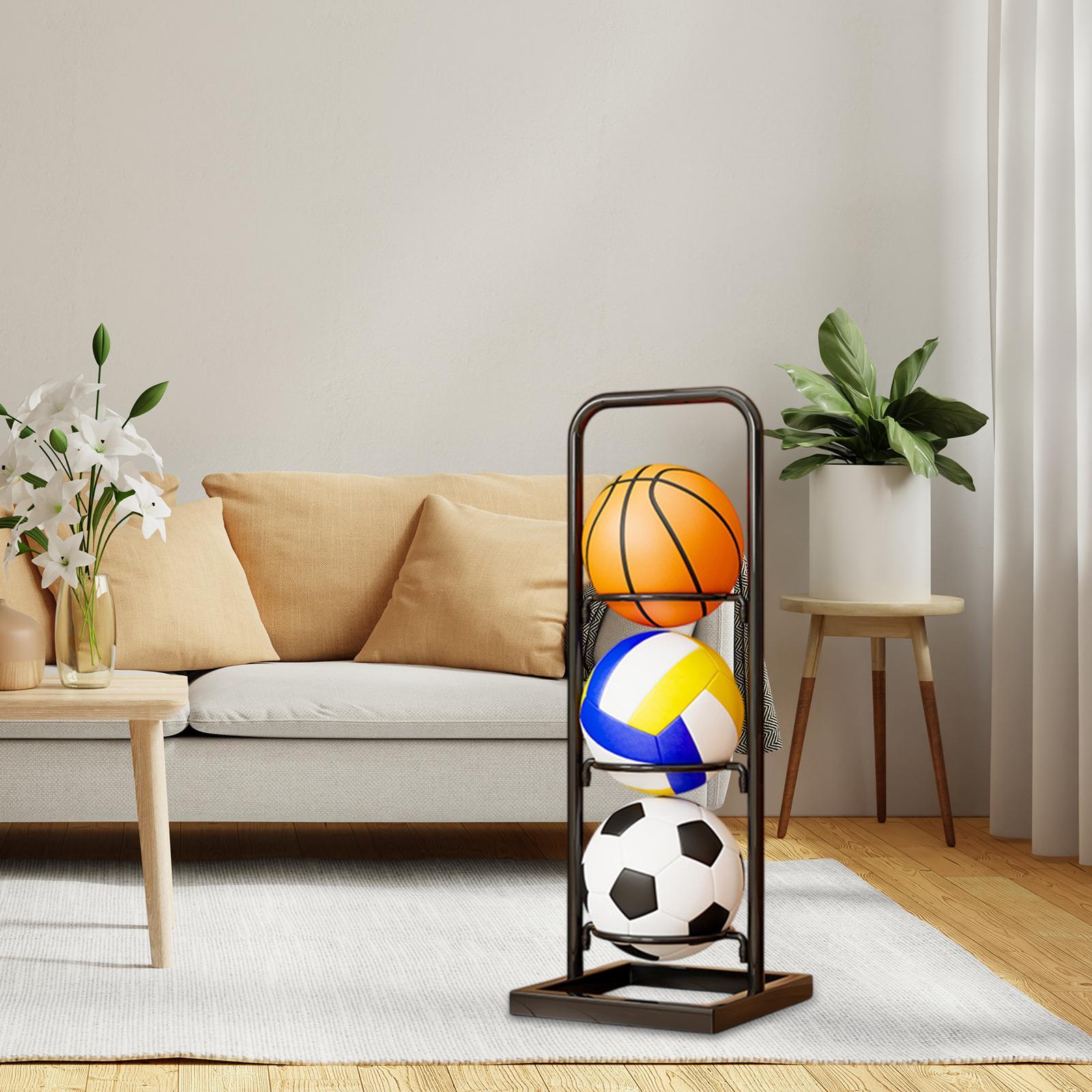 

Basketball Storage Rack Vertical Ball Storage Kids Room Sports Equipment Organizer Garage Shelf for Football Basketball Balls