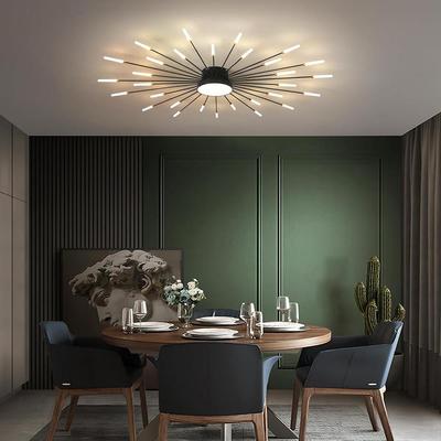 Moderne LED Plafondlamp, 30 Lichtpunten Zwart Inbouw Plafondlamp Acryl Lampenkap Kroonluchter, voor Kinderkamer, Slaapkamer, Woonkamer