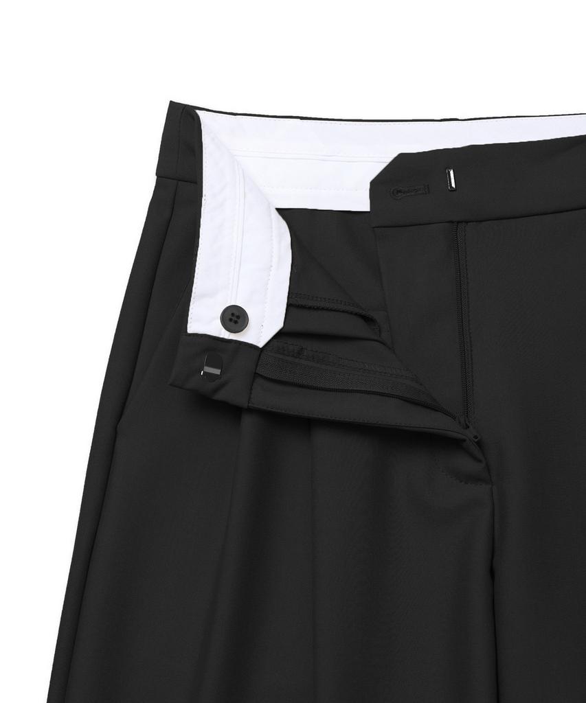 Michikoleondeonkosino Relaxed Double-Pleat Wide Slacks Black