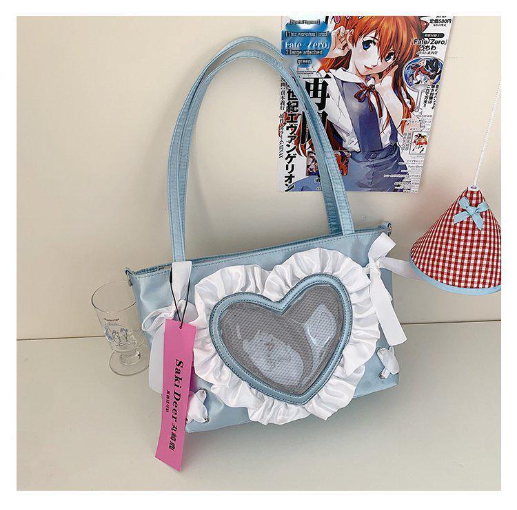 Sac Ita Cœur en Dentelle Anime Doux & Cool Épicé pour Femmes - Petit Sac Bandoulière/Épaule/Aisselle