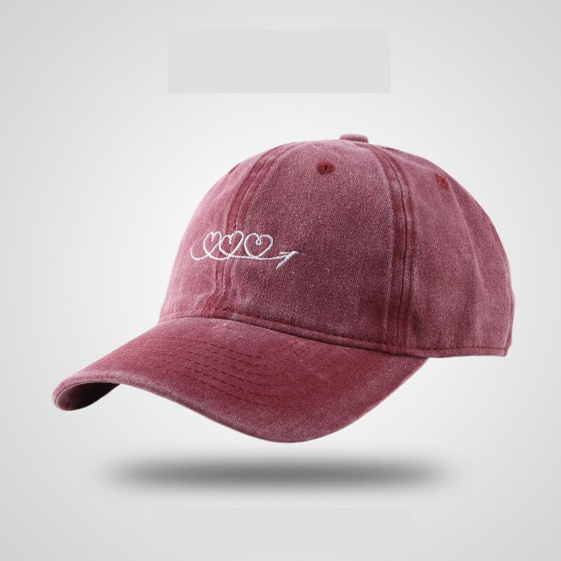 Washed Baseball Cap Women Unisex Vintage Embroidered Arrow Design Streetwear Love Hat For Men Summer Outdoor Travel Sun Hat