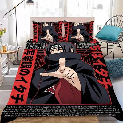 I-Itachi Anime U-Uchiha Duvet Cover Set Home Style Bedding Soft Laundry Cotton Bed 3 Piece Set Student Dormitory Gift
