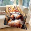 Fox resting in golden grass Print Adult Children Warm Blankets Home Travel Car Soft and Comfortable Suitable for all seasons