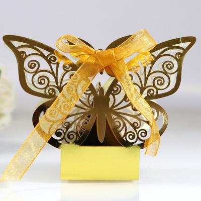 50pcs Laser Cut Big Butterfly Wedding Favor Box Candy Box Gift Box Wedding Favors Event Party Supplies Wedding Decoration