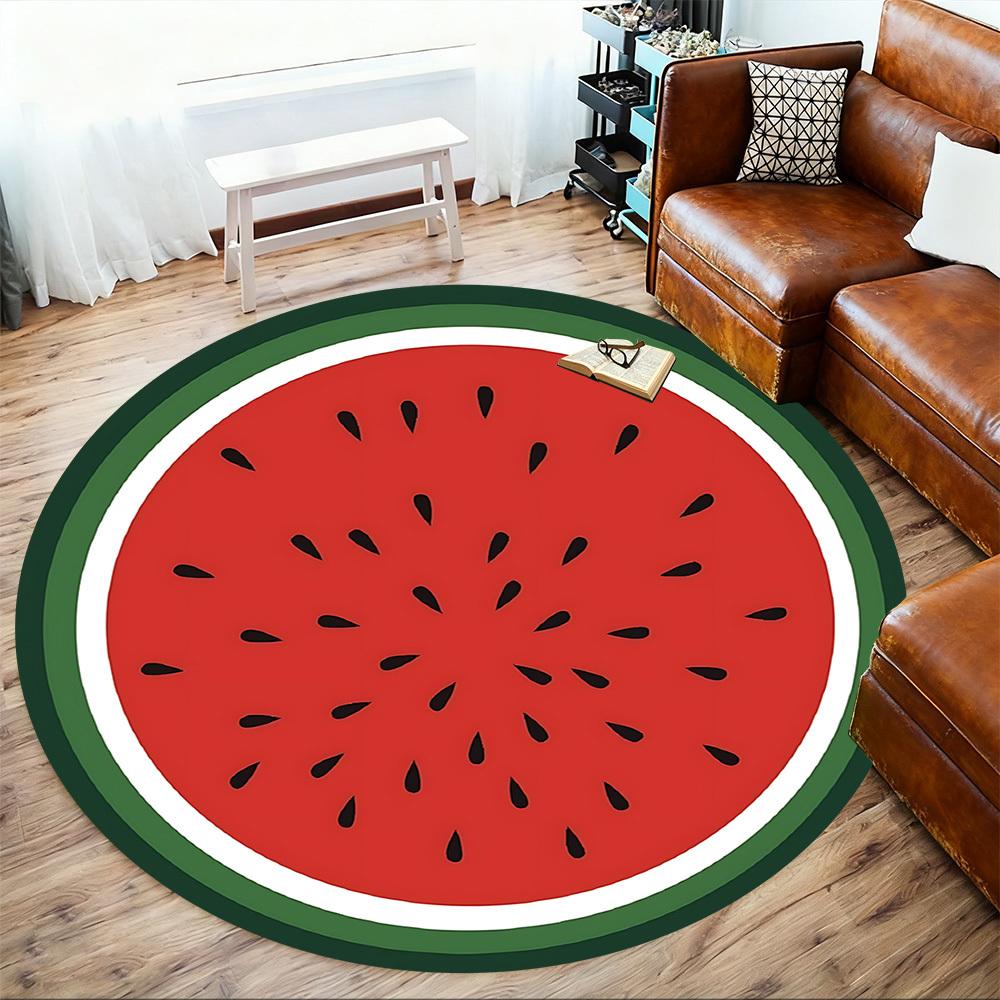 1 szt. Mata na krzesło okrągła arbuzowa Dywanik - Antypoślizgowy, Mata podłogowa do biura, sypialni i dekoracji wnętrz c1125130