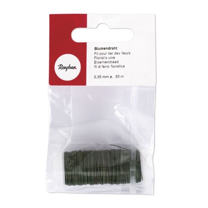 Floral Wire, Dark Green, 0.35 Mm Ø, 55 M Spool, 1 Spool
