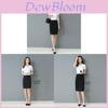 Business Casual Cotton Blend Pencil Skirt For Women With Embroidered Details For Office Wear