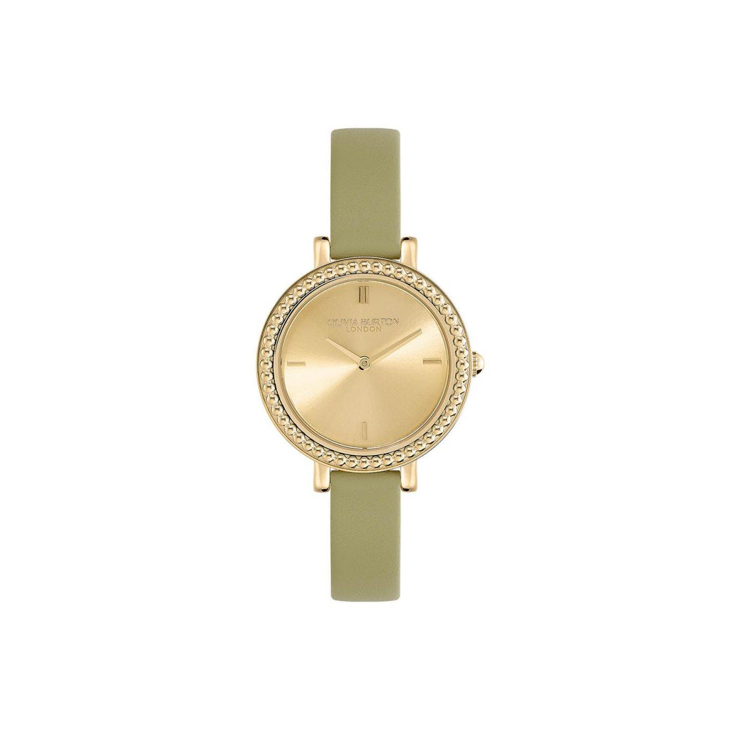[Olivia Burton] Vintage Bead Green Leather Women s Watch