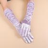 Sommer Sonnenschutz Satins Brauthandschuhe – Lange gefaltete Fingerhandschuhe für Hochzeiten, Partys und Modeveranstaltungen