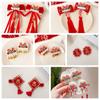 Hanfu Headdress Children New Year Hairpin Chinese Style Red Bow Hair Clip New Year Barrettes  Girls