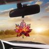 Maple Leaf Car Charm Acrylic Autumn Rearview Mirror Hanger Fall-themed Window Sun Catcher for Thanksgiving Decor