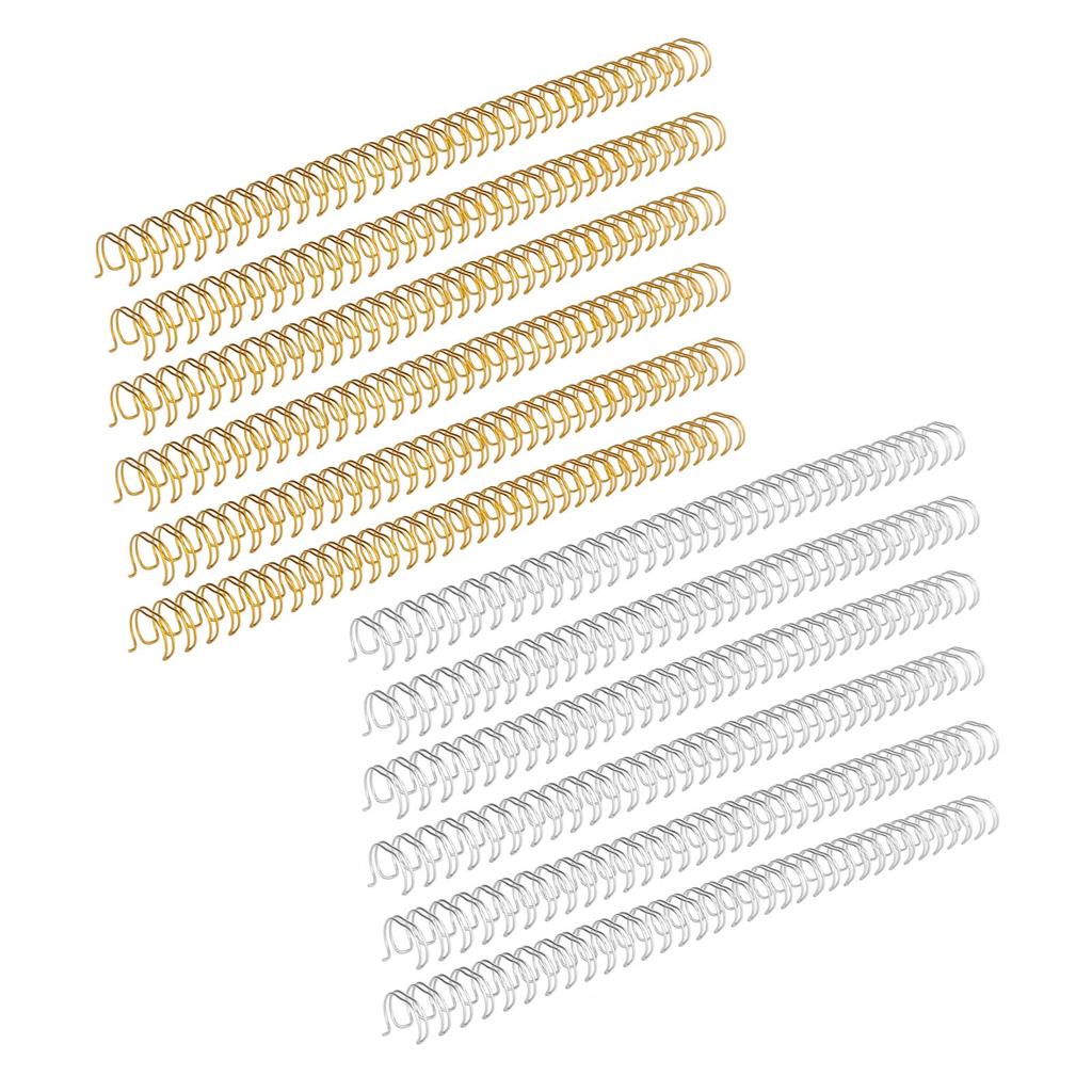 100PCS Spiral Binding Coils 34 Loops 3:1 Pitch  Paper Double Wire Binding Spines 120 Sheets Capaci