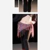 Rhinestones Belly Dance Coverup Wrap Belly Dance Hip Scarf Long Tassels Dance Waist Chain for Halloween Dacning Parties