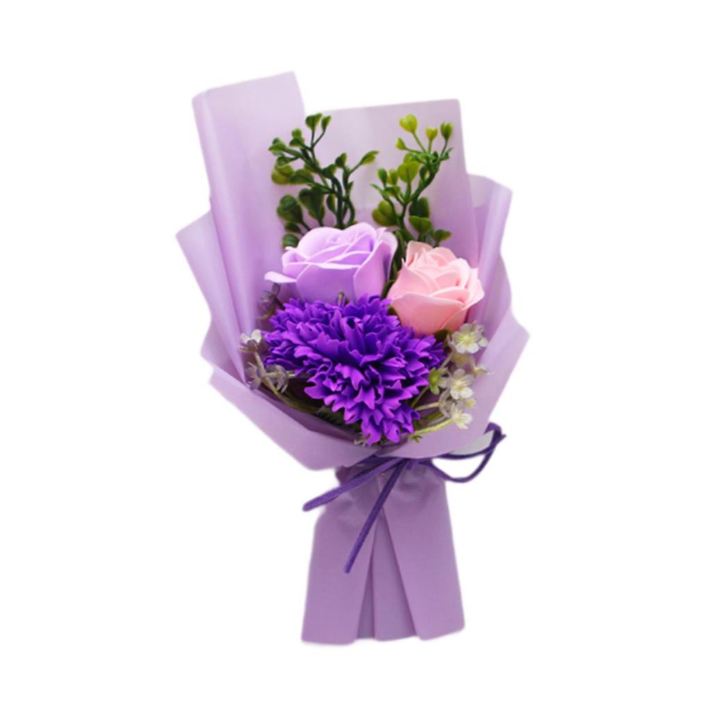 Scented Artificial Flowers Garland Soap Bouquet Realistic Carnations Gift for Valentine’s Day Home Decoration