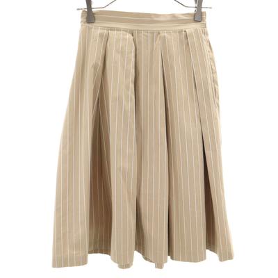 URBAN RESEARCH Striped Pattern Midi Length Tack Flare Skirt F Beige Women Used