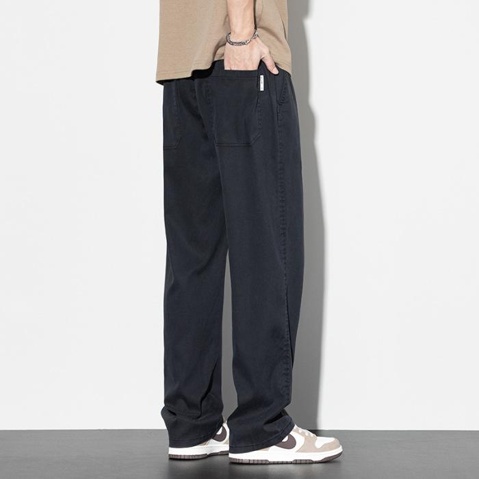 Lyocell Tencel Ultra-thin Drape Wide-leg Casual Pants Men's Spring and Summer New Loose Straight Sports Pants