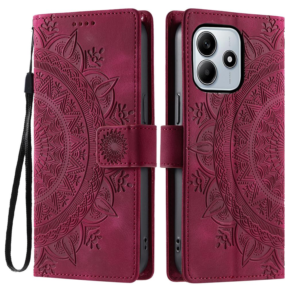 Styl 018 Etui dla Xiaomi Redmi Note 14 5G z nadrukowanym totemem, skórzane etui portfelowe w dotyku skóry