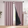 Coated Lining Blackout Curtain with Rod Pocket Curtains for Bedroom Window Curtain  Kitchen