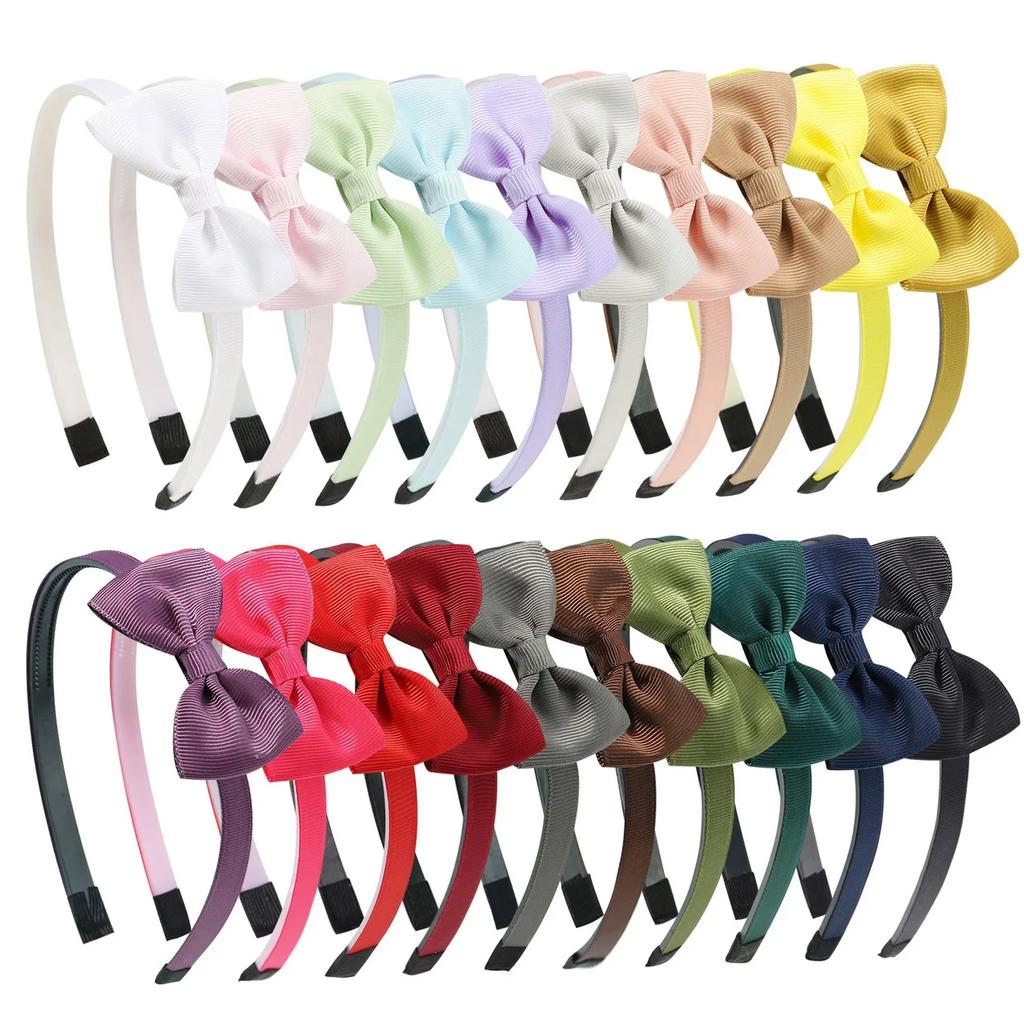 1pcs Cute Solid Color Ribbon Handmade Hair Bows Hair Bands for Girls Headband 20 Colors Cute Children Kids Baby Hair Accessories