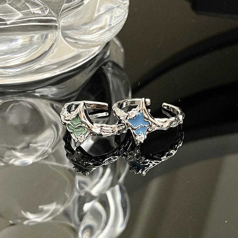 Niche Design Cold Wind High Sense French Star Irregular Opening Ring Personality Texture Women