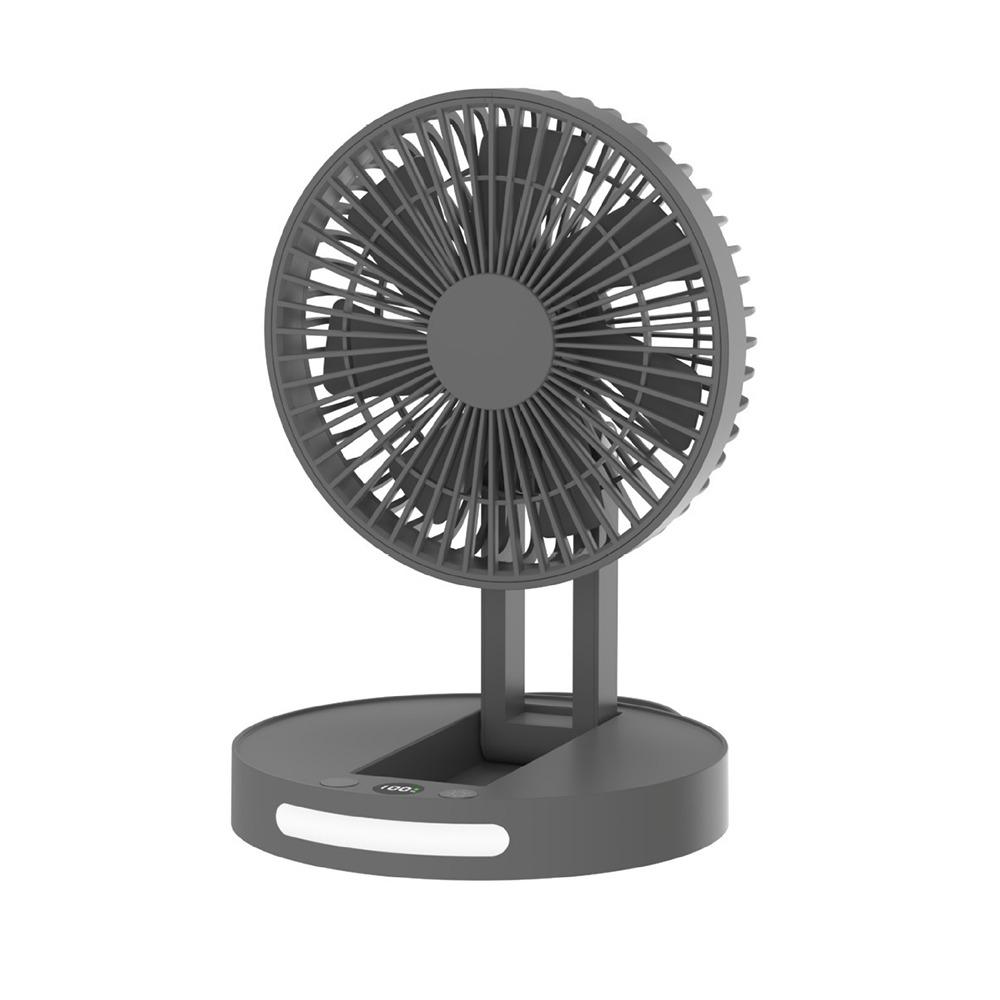 With 180 Degree Tilt Head Desk Fan 90°Adjustable Stand 3600mAh Rechargeable Battery Portable Fan 5 Speed Foldable Table Fan серый
