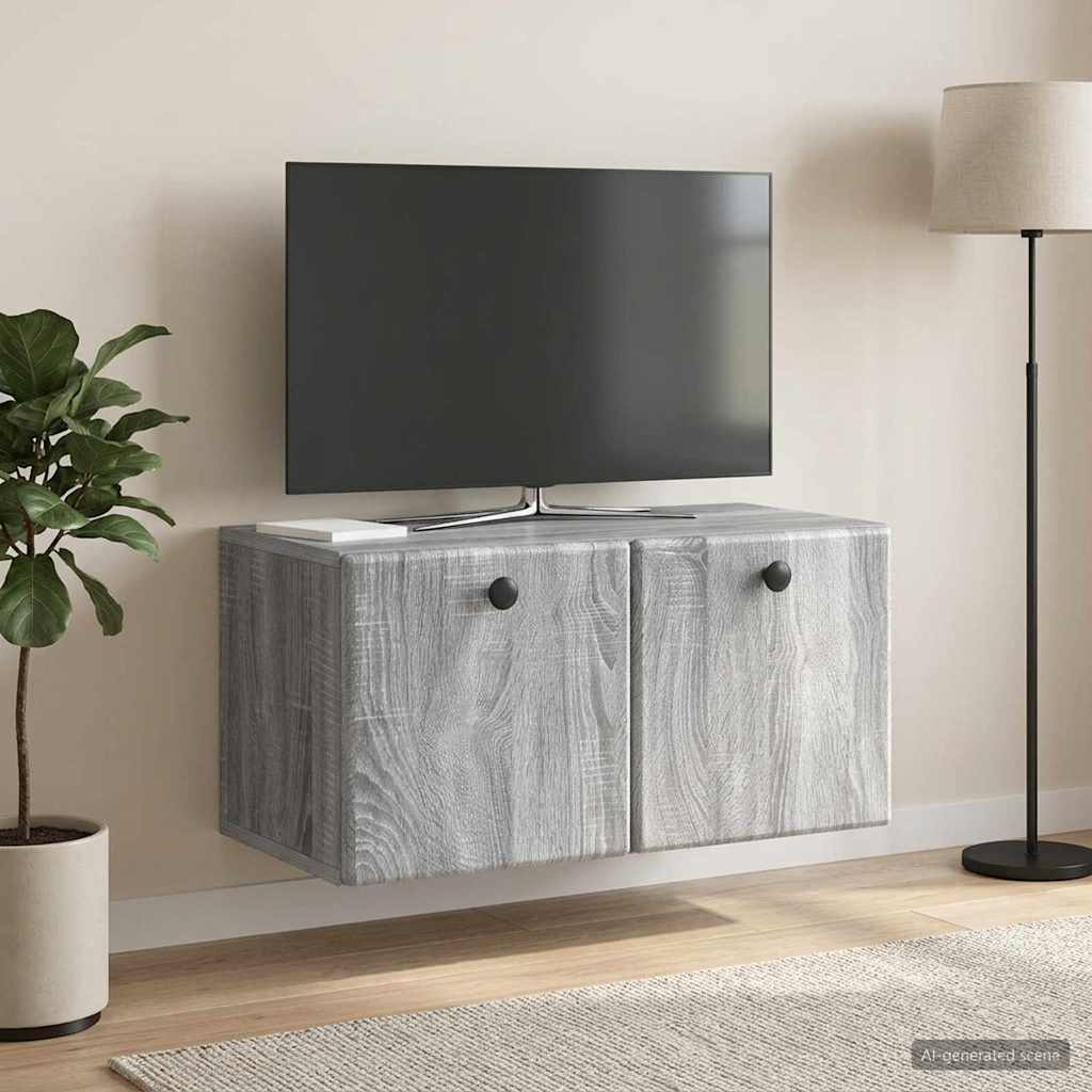 Wall Mounted TV Cabinet 59.5 x 31 x 30 cm Grey Sonoma