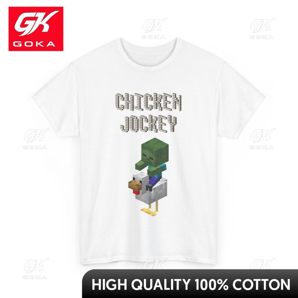 

Chicken Jockey Women Unisex Playful Soft Cotton Printed Casual Tee for Summer S