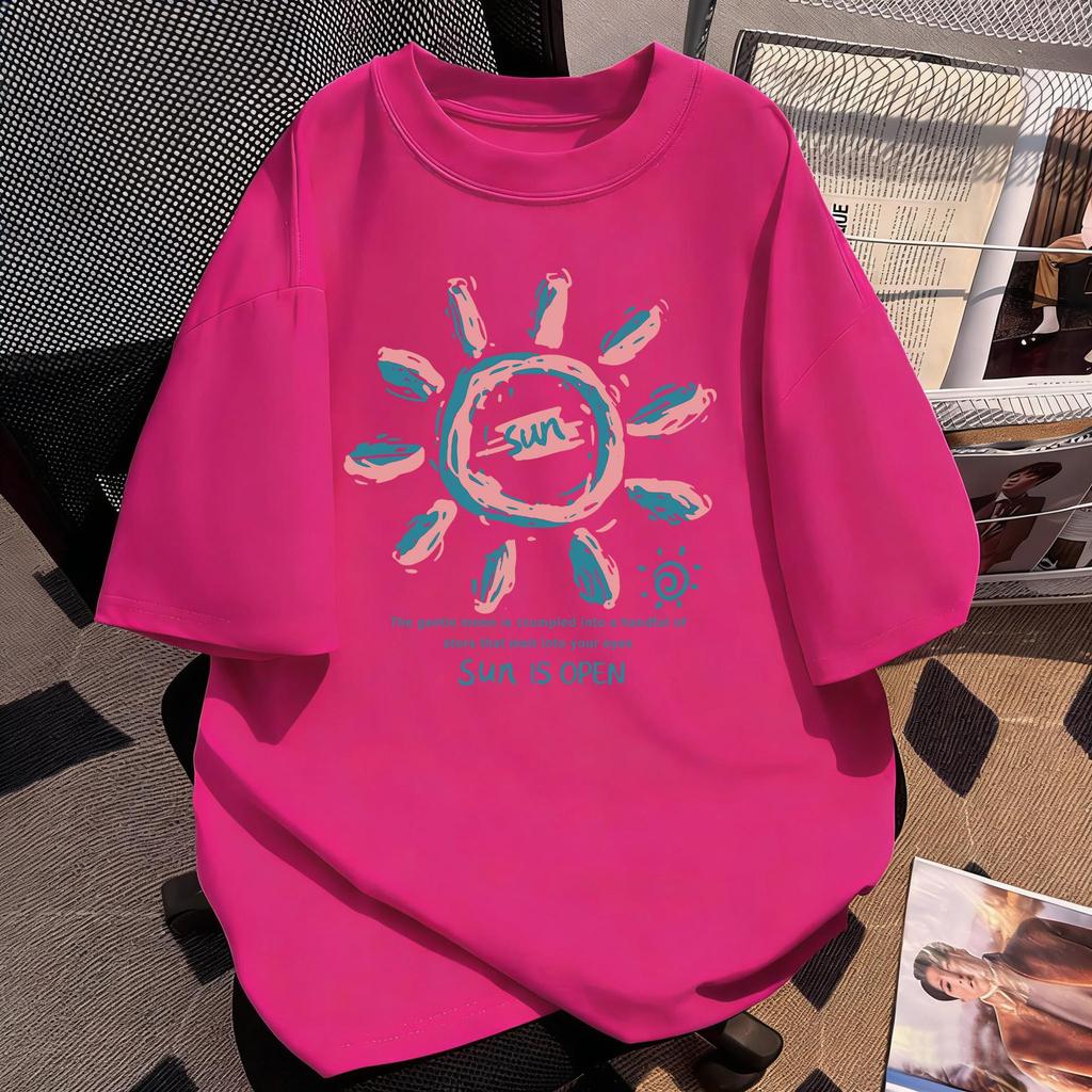 Plus Size Pure Cotton Short Sleeve T-shirt, Women's 2026 Summer Loose Chic, Hong Kong Style
