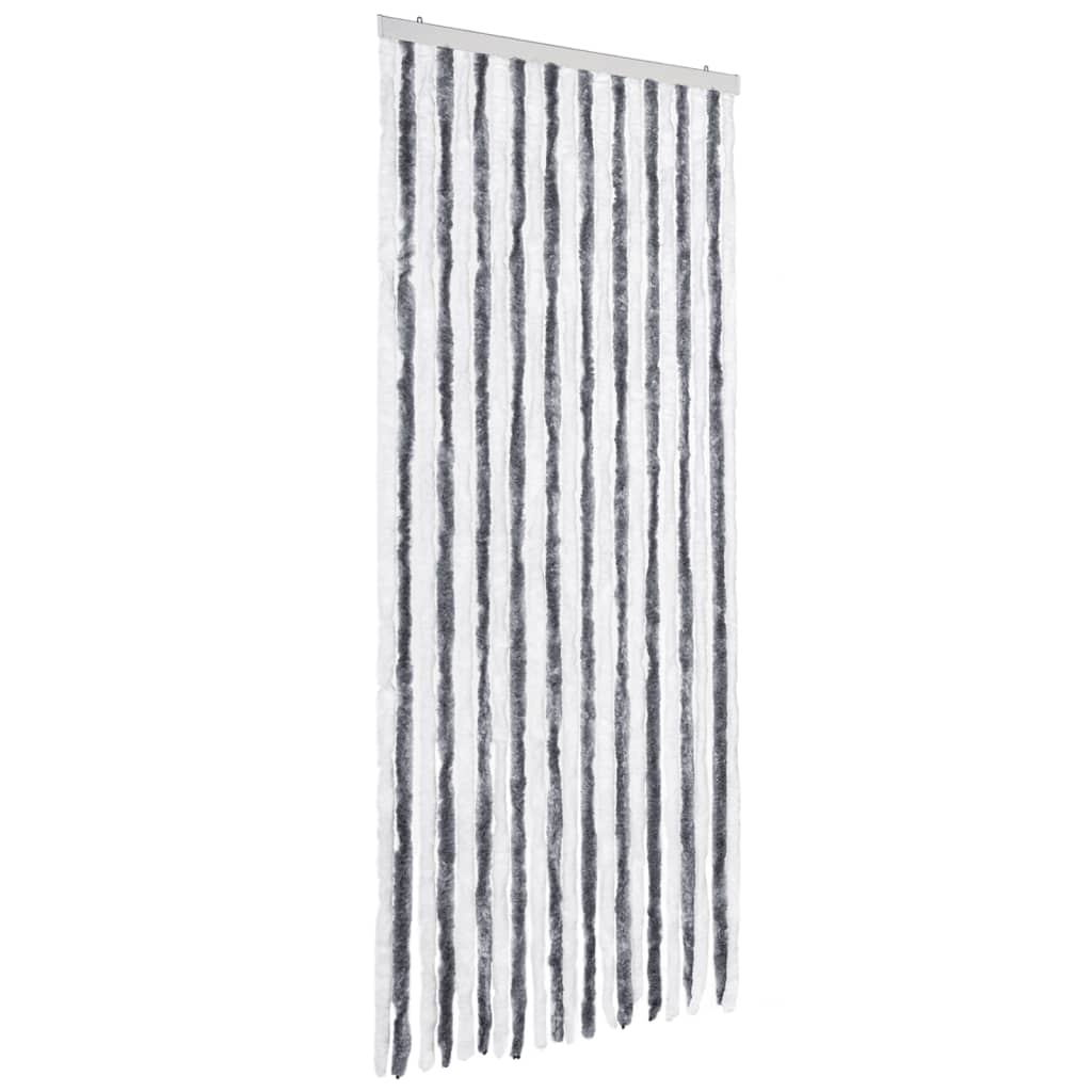 Insect Protection Curtain Grey and White 90 X 200 Cm Chenille