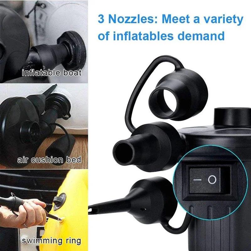 75W Electric Air Pump Inflator USB Rechargeable Inflate Deflate Air Compressor for PVC Boat Mattress Inflatable Pool Raft Bed