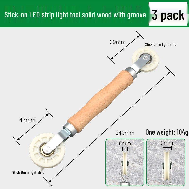 Low-Voltage Light Strip Solid Wood Pressure Roller - Universal Installation Tool