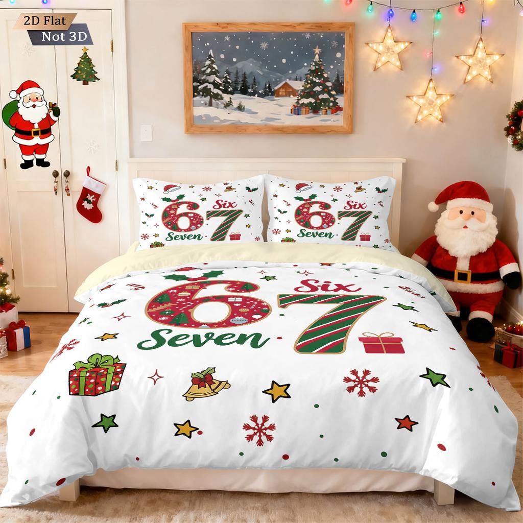 Bed Three-Piece Set Green Hair Monster Hand Pillow Cover Quilt Cover Digital Printing Bedding