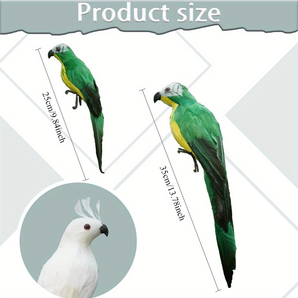 25/35cm handcrafted simulated creative parrot feather lawn small statue decoration animal bird garden bird accessory decoration