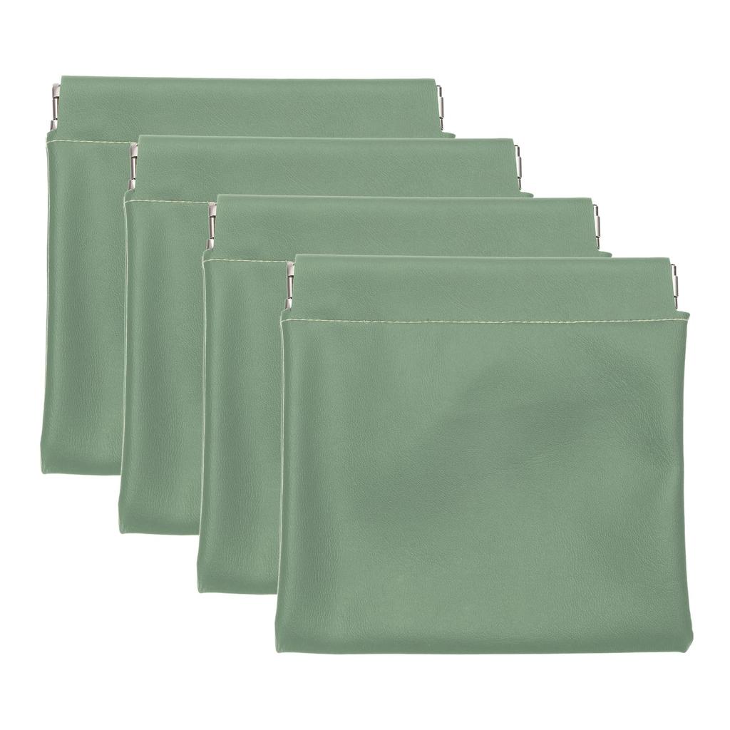 PATIKIL Pocket Cosmetic Set of Waterproof Mini PU Leather Makeup Bags for Travel Toiletry Bag with Coin No Easy to Green Bags, 4, 5x5" Women, Pouch,