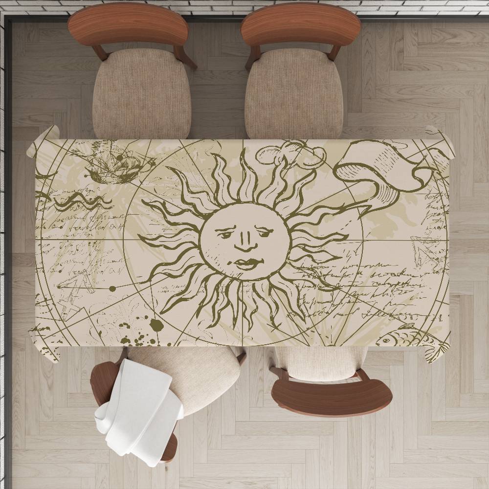 Constellation Element Printed Tablecloth - Waterproof For Farmhouse Kitchens, Dining & Wedding Decor