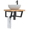VidaXL Wall-mounted Vanity Shelf Steel and Solid Oak Wood, Floating Vanity Shelf, Vanity Shelf To Place 3302411