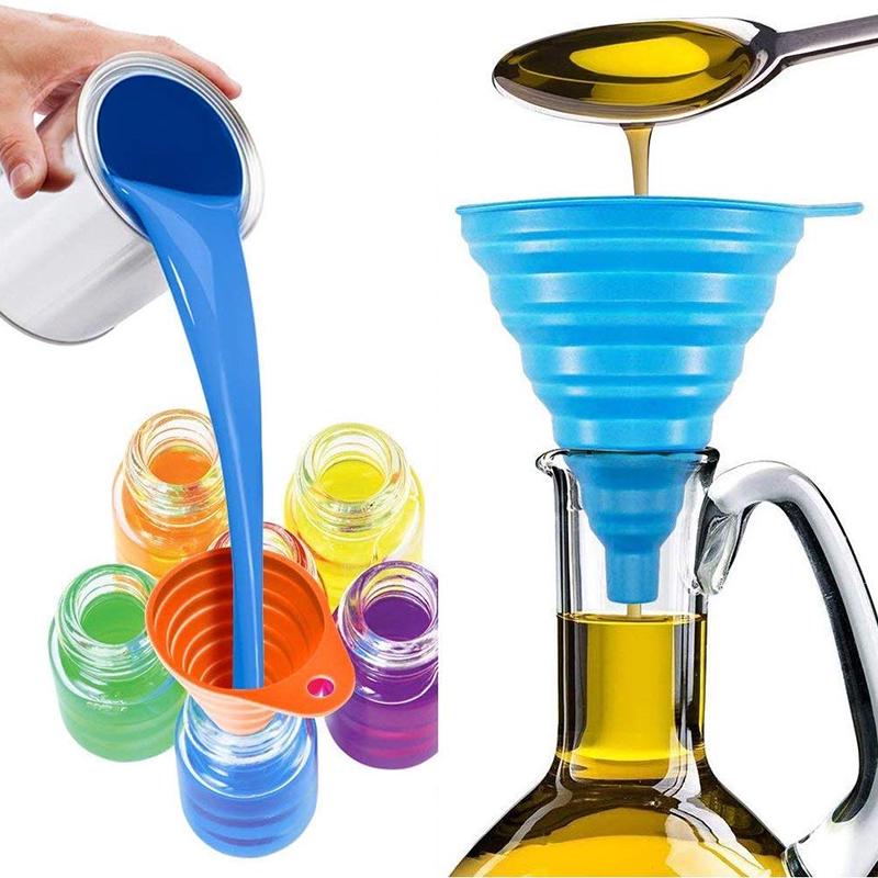 1pcs Mini Foldable Funnel Silicone Funnels Be Hung Household Liquid Dispensing Kitchen Tools