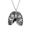 Fashion Gothic Rib Cage Necklace Anatomical Skeleton Heart Goth Punk Unique Retro Pendant Necklace Jewelry For Men Women Gifts