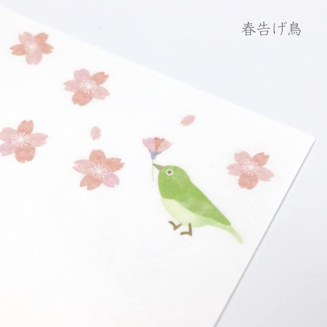 Kamiiso SAIEN Kaishi Kaishi De Saison Spring 175mm X Pack of 3048 Papers, 3, Bird, 145mm, 20, No.