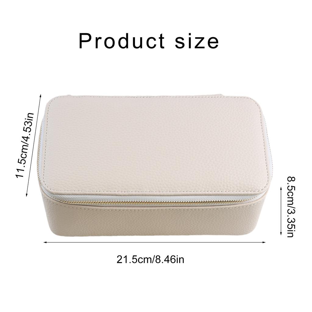 Elegant Travel Jewelry Case with 12 Velvets Zippers Pouches PU Leather Earrings Necklaces Organizer Accessories Holder