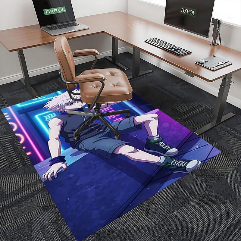 1pc Hunter X Hunter Killua Anime Cartoon Design Office Chair Mat Non-Slip Carpet Suitable for Home Decor Living Room Bedroom Game Room Gift All Season