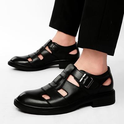 Sandalias para Hombre Zapatos Casuales Nueva Tendencia Elegantes Sandalias Gladiador Punta Abierta Plataforma Sandalias de Playa para Exteriores Zapatos Gruesos Negro Talla Grande
