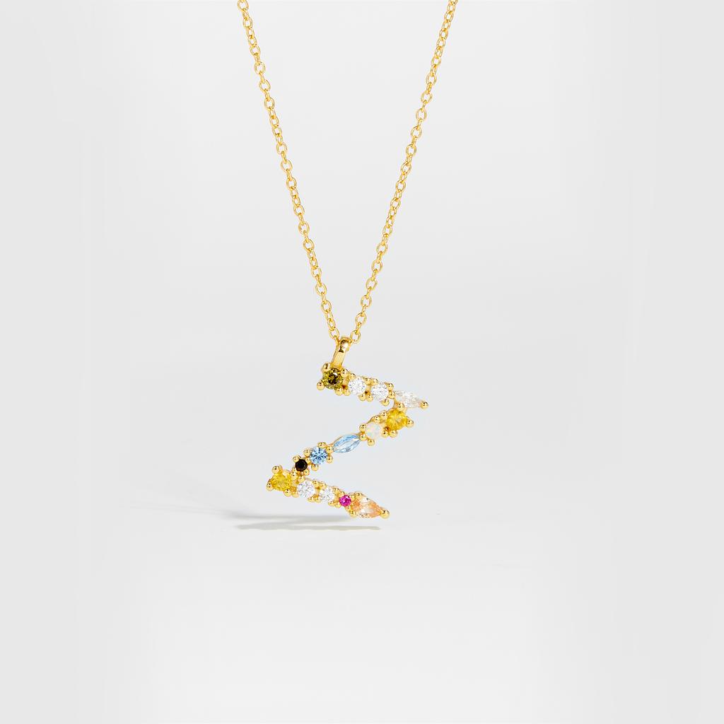 925 Sterling Silver Gold Letter M Pendant Initial F Alphabet Necklace Monogram Opals 2020 Women Accessories Jewelry