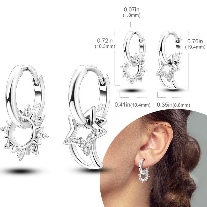 Women Earring 925 Silver Hoop Earrings Love Heart Butterfly Drop Earring Stud For Women Girls Party Jewelry Gifts