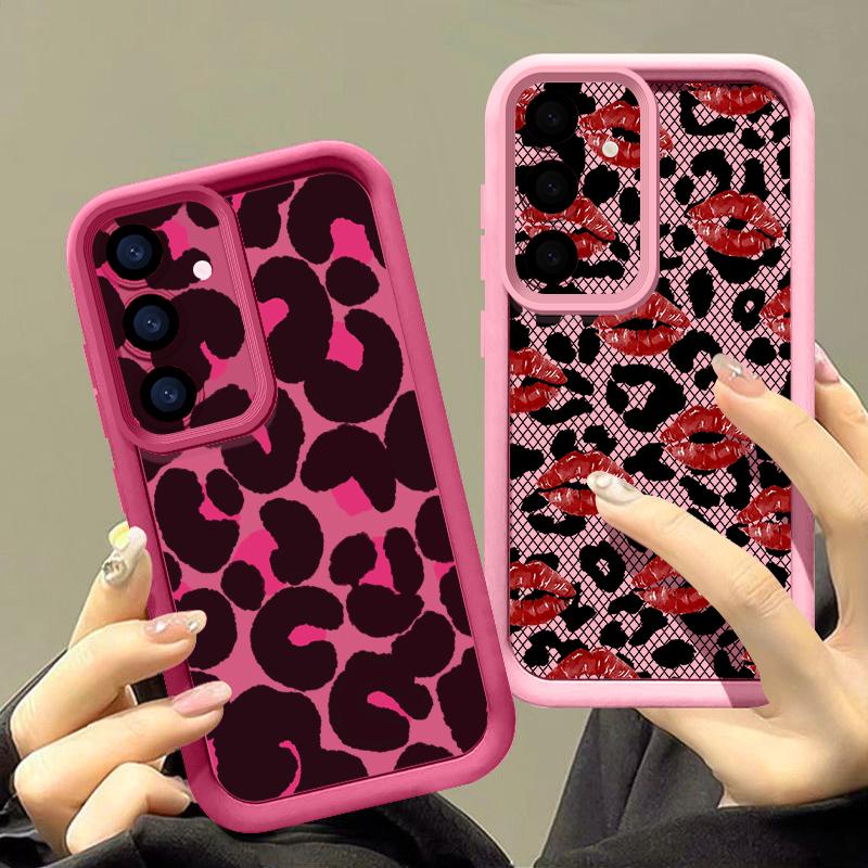 Bowknots Leopard Case For Samsung Galaxy A57 A37 A27 A17 5G A56 A36 A26 A16 A55 A54 S21 FE S22 S23 S24 Plus S25 S26 Ultra Shockproof Bumper Cover