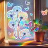 Fun-j005 Laser Color Dandelion Butterfly Home Decoration Decoration Glass Doors and Windows Window Stickers Self-adhesive